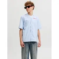 Jack & jones Junior Overhemd 'Menton' blauw / rood / wit