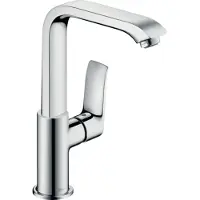 Hansgrohe Metris ééngreeps wastafelmengkraan 230 hoge uitloop en push-open afvoergarnituur - voorsprong uitloop 155 mm