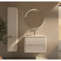 Thebalux Exclusief Sunny greeploze badmeubelset 100cm met afgeronde zijdes wit