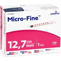 Embecta Micro-Fine Insulinespuiten U-40 1ML 12,7MM 29G (100 stuks)