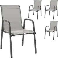 4Goodz 4 stuks comfortabele tuinstoelen stapelbaar -