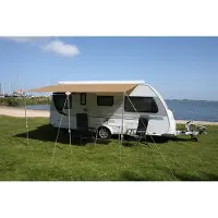 Esvo universele caravanluifel - 360 x 240 cm - polyester - beige - inclusief 3 verstelbare aluminium luifelstokken