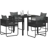 vidaXL Tuin Eettafel Set 5 st Zwart en Anthraciet poly rattan