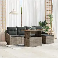 vidaXL Tuinbank Set 6 st Grijs en Bruin