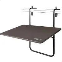 Aktive Metal Hanging And Folding Table For Balcony 60x40 Cm Zilver
