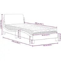 vidaXL Bed met matras "Dover" fluweel blauw 90x200 cm