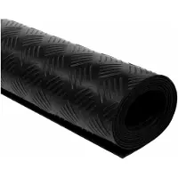 vidaXL Vloermat met tranenplaat Zwart 1 x 5 m Rubber