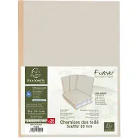Exacompta FOREVER 320 g/m2 - Pak van 25 dossiermappen met linnen rug - A4 - Grijs - 770009E