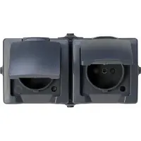 Kopp 137115006 Nautic Wandontactdoos met klapdeksel spatwaterdicht Antraciet 1 stuk(s)