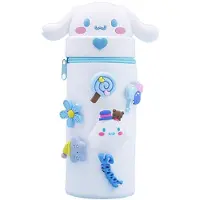 OEM Schattig etui voor meisjes, etui met rits, zacht siliconen etui, pennenhouder voor op het bureau, etui voor school, schudbaar etui - wit