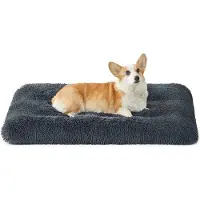 Markenlos Nieuw hondenbed gemaakt van dierenhaar, 95 x 60 cm, met wasbare kussensloop, multifunctioneel, donkergrijs, model PGW202G02