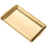 OEM Goudkleurige, rechthoekige metalen bijzettafel van 22x14 cm, geschikt voor de keuken, feestjes en buitengebruik