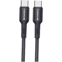Xssive 1 meter USB-C naar USB-C oplaadkabel, 2.4A, datakabel, oplaad- en synchronisatiekabel, zwart