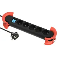 Bachmann HOOK Indoor 5x geaard contact, kunststof, met schakelaar, 5 m