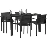 vidaXL Buitenmeubels set 5 st Zwart en Anthraciet Textileen