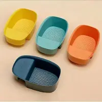 OEM Set van 4 blauwe groente- en fruitafvalbakken - keukenafvalcontainers en vaatwasmachinefilters