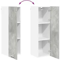 vidaXL Hangkast Beton Grijs 30 x 31 x 100 cm Bewerkt hout