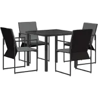 vidaXL Tuin Eettafel Set 5 st Zwart en Anthraciet Textilene en Staal