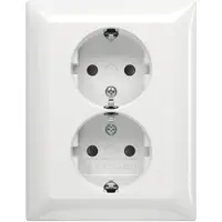 Busch Jaeger BJ SCHUKO dubbele stopcontact, 202 EUJB-914, met volledige afdekking, EBS