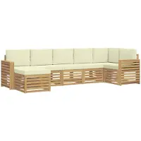 Syfax Buiten bankenset 7 pcs Wit en crèmekleurig