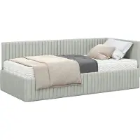 vidaXL Hoekbedframe met Matras met hoofdeinde 2 st Lichtgrijs Fluweel