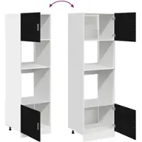 vidaXL Hangkast Zwart Eiken 60 x 57 x 207 cm Bewerkt hout