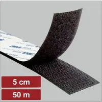 ELECTRONIC GARAGE EG25CA136 Klittenband Om vast te plakken Haak- en lusdeel (l x b) 50 m x 5 cm Zwart 50 m