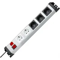 Kopp stekkerdoos Powerversal, 2+3 voudig, met 2 schakelaars