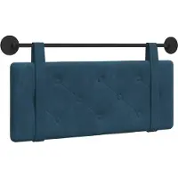 vidaXL Hangend hoofdbord Blauw Fluweel