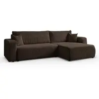 MargaretHadas24 Hoekbank Sofia L-vormige, 277 x 143 cm met Slaapfunctie en Opbergbak, Bank, Corduroy, Slaapbank, Universele Bank, Bruin