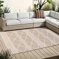 Markenlos Tapijt, slaapkamer, groot, geschikt voor binnen en buiten, weerbestendig, 180 x 270 cm, beige, wasbaar, woonkamer, modern, balkon, zacht, antislip
