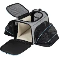 OEM Reistas voor katten - Comfortabele plek voor kittens - Uitschuifbare mand met ademend gaas - Verstelbare schouderband - Draagzak voor katten voor onderweg