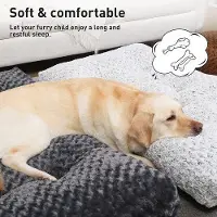 OEM Groot huisdierbed, wasbaar, gelakt, met antislip onderkant, ademend, geschikt voor grote honden, 90 x 60 cm, lichtgrijs