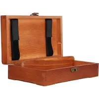 OEM Massief houten potloodendoos, houten doos met een scharnierend deksel, houten potloodendoos voor kindertekeningen, 20 x 11,5 x 4,6 cm