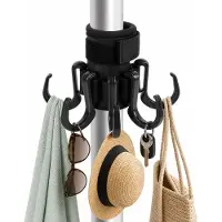 VHV - Parasolhaak - Strandparasol haak - Handdoekhaak - Organizer met 6 haken - Voor strand tuin en camping