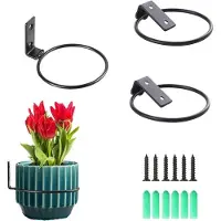 OEM Metalen, inklapbare wandhouderringen, 3 stuks, 4 inch, geschikt voor zowel binnen- als buitendecoratie in de tuin