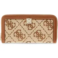 GUESS portemonnee Audrey Logo SLG Zip Around Wallet Latte Logo bruine