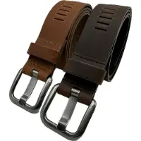 ARIESZZZ Riem unisex leder cognac zwart 2 pack