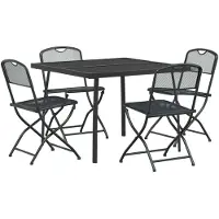 vidaXL Buitenmeubels set 5 pcs Antracietkleurig Ijzer en Staal
