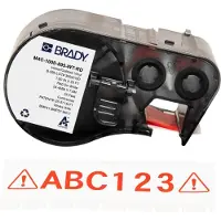 Brady M4C-1000-595-WT-RD tape vinyl rood op wit 25,4 mm x 7,62 m (origineel)