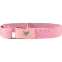 Ladeheid Kinderriem - Riem - Meisjes - Broekriem - Verstelbaar - Polyester - LA-TG-P15G - Roze/Butterfly - 62 cm x 2,5 cm