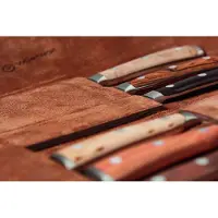 Wüsthof - Ikon Steakmessenset 6-delig + Lederen Messentas
