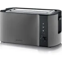 Severin AT 9341 Broodrooster – Toaster - 2 lange sleuven - 6 standen – Zwart RVS