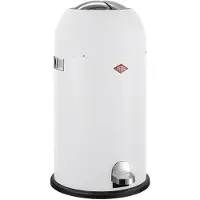 Wesco Kickmaster Prullenbak | Pedaalemmer | 33 Liter | Metaal - Mat wit | Afvalemmer - Made in Germany