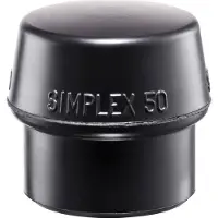 HALDER Zacht beklede hamerkop SIMPLEX kop-Ø 40mm rubber zwart medium
