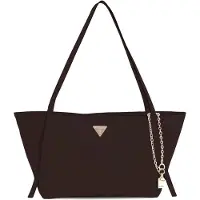 GUESS schoudertas Devon 3 Compartment Tote Brown donkerbruin