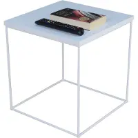 FutuStal - Draden Salontafel - 40cm - Biały Mat - Vierkant - Sterke Draad