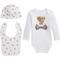 Ralph Lauren Geschenkbox - Babylätzchen/Mütze/Body l/ä - We - - 68 - Body L/Ä