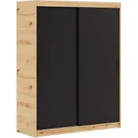 MargaretHadas24 Kledingkast Iga 120 cm inclusief 2 schuifdeuren Zweefdeurkast (bruin, zwart)