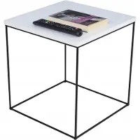 FutuStal - Draden Tafel - Wit Mat - Zwarte Basis - 40cm